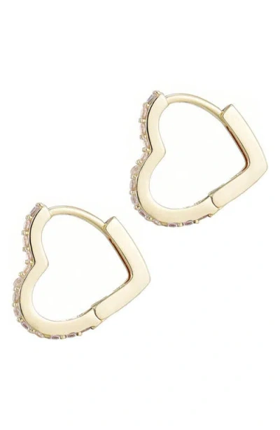 Adornia Cubic Zirconia Heart Huggie Hoop Earrings