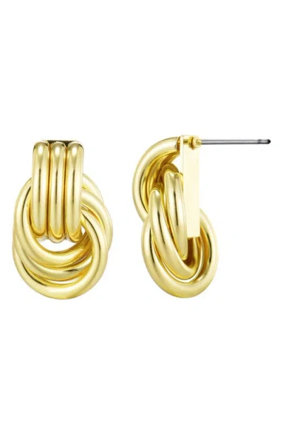Adornia Gold Plated Doorknocker Stud Earrings In Gold