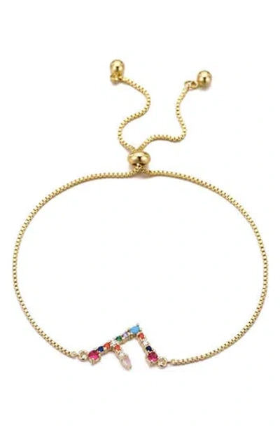Adornia Mixed Crystal Initial Chain Bracelet
