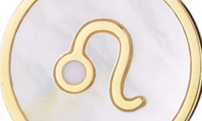 Adornia Tarnish Resistant 18k Gold Plated Mother Of Pearl Zodiac Necklace In Gold