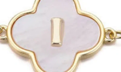 Adornia Mother Of Pearl Initial Clover Bracelet