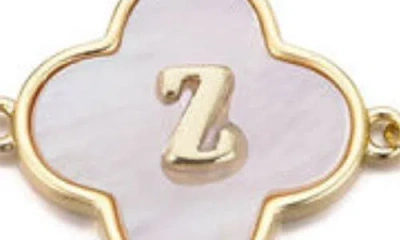 Adornia Mother Of Pearl Initial Clover Bracelet