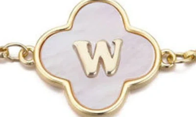 Adornia Mother Of Pearl Initial Clover Bracelet