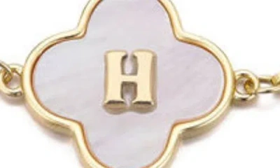 Adornia Mother Of Pearl Initial Clover Bracelet
