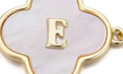 Adornia Mother Of Pearl Initial Clover Bracelet