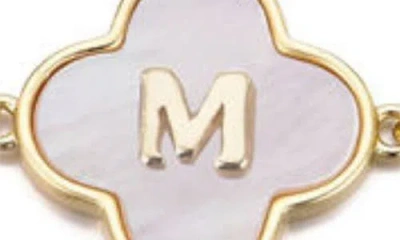 Adornia Mother Of Pearl Initial Clover Bracelet