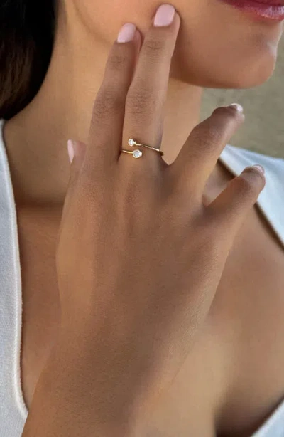 Adornia Fine Double Bezel Set Cz Open Band Ring