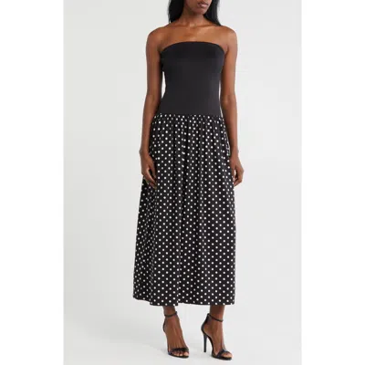 Loveappella Strapless Mixed Media Maxi Dress