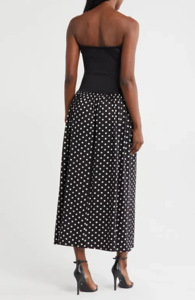 Loveappella Strapless Mixed Media Maxi Dress