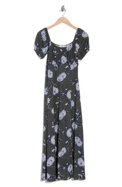 Loveappella Ruched Midi Dress In Green