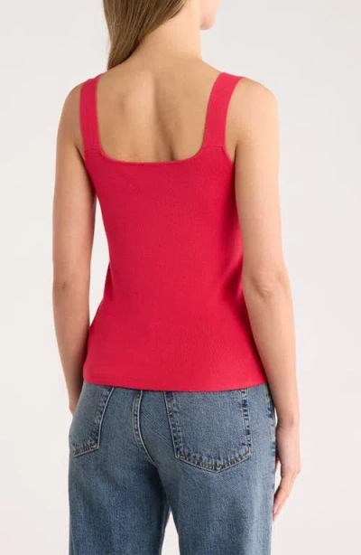 T Tahari Square Neck Rib Sleeveless Sweater