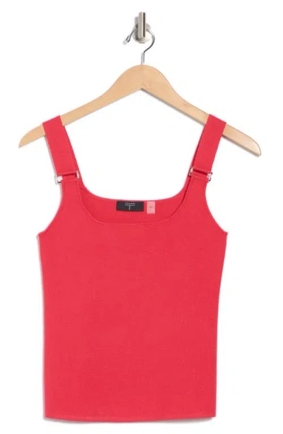 T Tahari Square Neck Rib Sleeveless Sweater