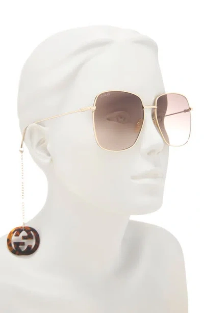 Gucci 59mm Square Sunglasses