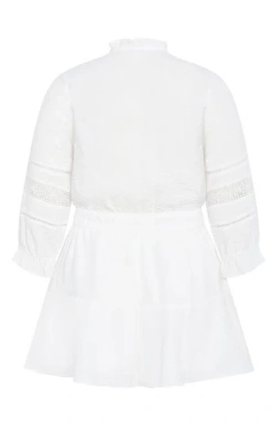 City Chic Long Sleeve Woven Romper In White