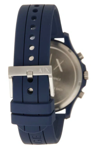 Armani Exchange Ax  Hampton Chronograph Quartz Silicone Strap Watch, 46mm