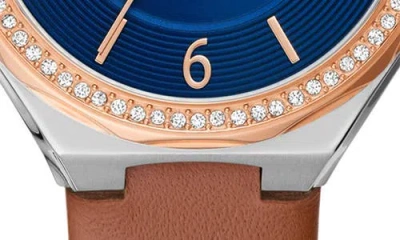 Fossil Eevie Three-hand Leather Strap Watch, 30mm