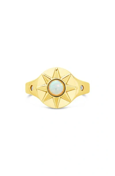 Sterling Forever Sunni Opal Signet Ring