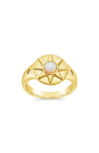 Sterling Forever Sunni Opal Signet Ring
