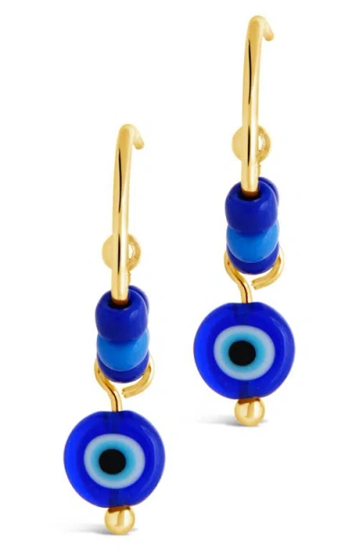 Sterling Forever Sibyl Evil Eye Drop Beaded Hoop Earrings