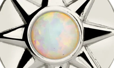 Sterling Forever Sunni Lab Grown Opal Disc Drop Huggie Hoop Earrings