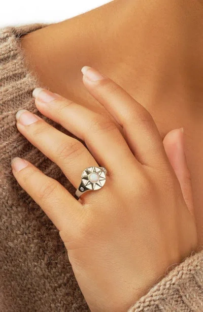 Sterling Forever Sunni Opal Signet Ring