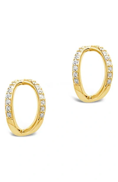 Sterling Forever Cubic Zirconia Pyramid Huggie Hoop Earrings
