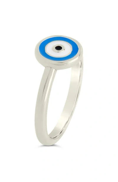 Sterling Forever Sibyl Enamel Evil Eye Ring