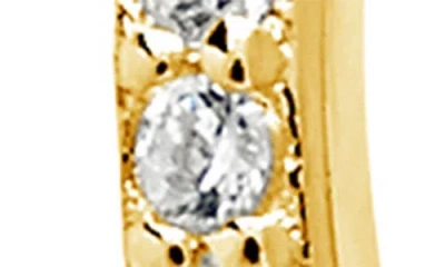 Sterling Forever Cubic Zirconia Pyramid Huggie Hoop Earrings