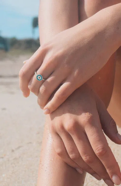 Sterling Forever Sibyl Enamel Evil Eye Ring