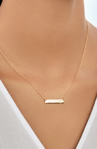 Sterling Forever Cubic Zircona Bar Pendant Necklace