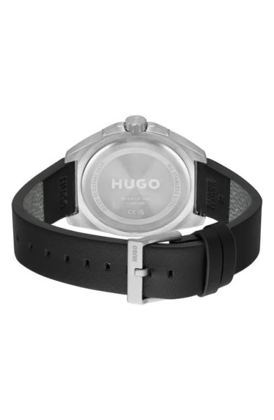 Hugo Boss Boss Visit Leather Strap Watch, 44mm