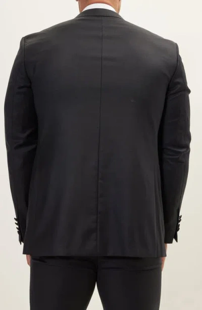 Ron Tomson Trim Fit Peak Lapel Wool & Silk Tuxedo In Black