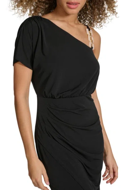 Siena Ity One Shoulder Midi Dress In Black