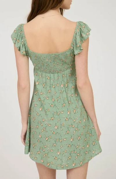Blu Pepper Floral Flutter Cap Sleeve Minidress