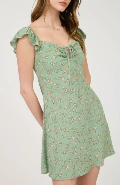 Blu Pepper Floral Flutter Cap Sleeve Minidress