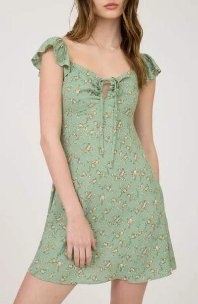 Blu Pepper Floral Flutter Cap Sleeve Minidress