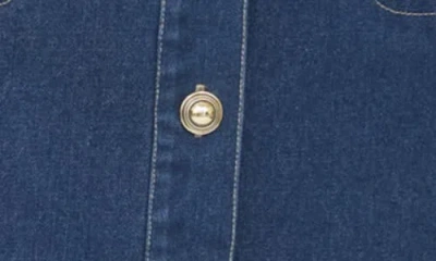 Blu Pepper Sleeveless Button Front Denim Minidress