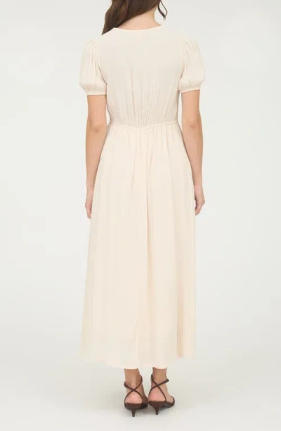 Blu Pepper Puff Sleeve A-line Midi Dress