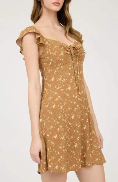 Blu Pepper Floral Flutter Cap Sleeve Minidress
