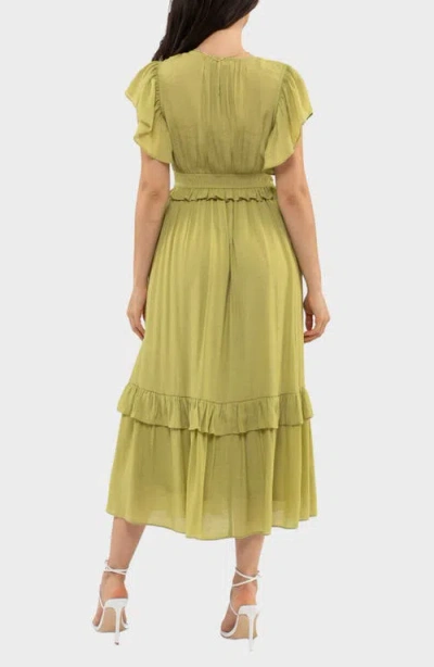 August Sky Flutter Sleeve Maxi Dress