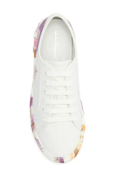 Ferragamo Borg Floral Print Low Top Sneaker