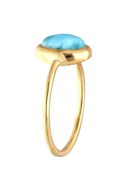 Ys Gems Bezel Set Larimar Ring