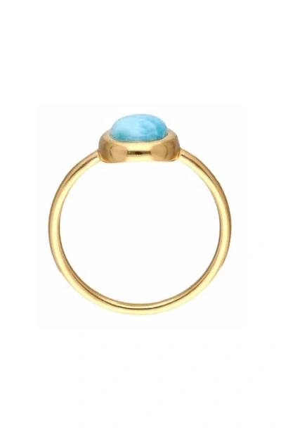Ys Gems Bezel Set Larimar Ring
