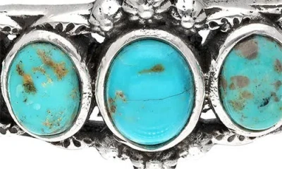 Ys Gems Sterling Silver Bezel Set Turquoise Cuff Bracelet