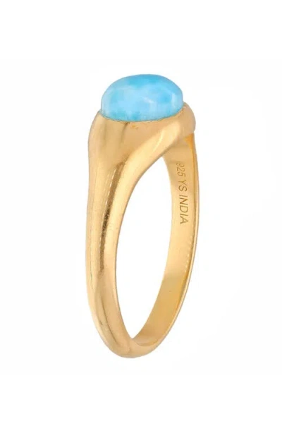 Ys Gems Larimar Signet Ring