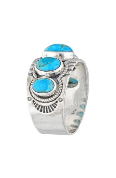 Ys Gems Mohave Turquoise Cluster Band Ring