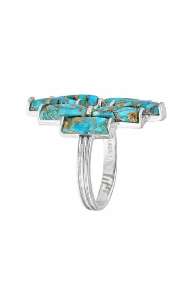 Ys Gems Copper Turquoise Cluster Ring
