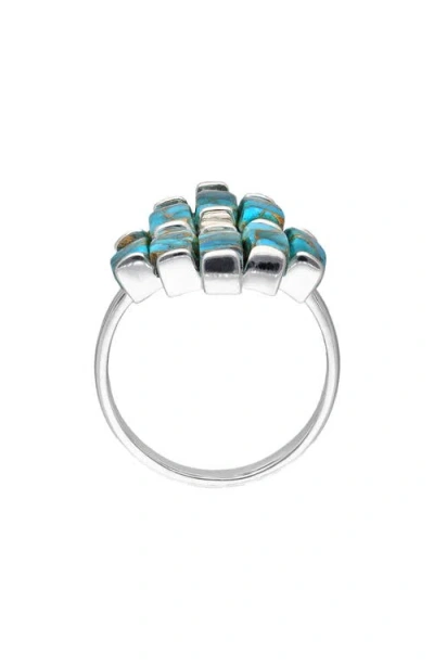 Ys Gems Copper Turquoise Cluster Ring