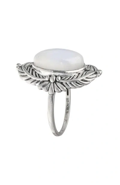 Ys Gems Moonstone Leaf Ring