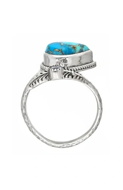 Ys Gems Turquoise Leaf Bypass Ring